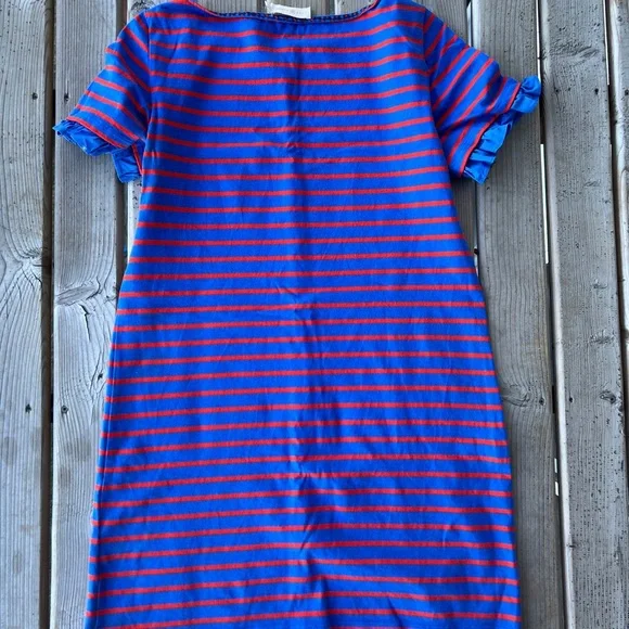 Tory Burch Striped Cotton Dress – Blue & Red, Size M - Picture 4 of 7